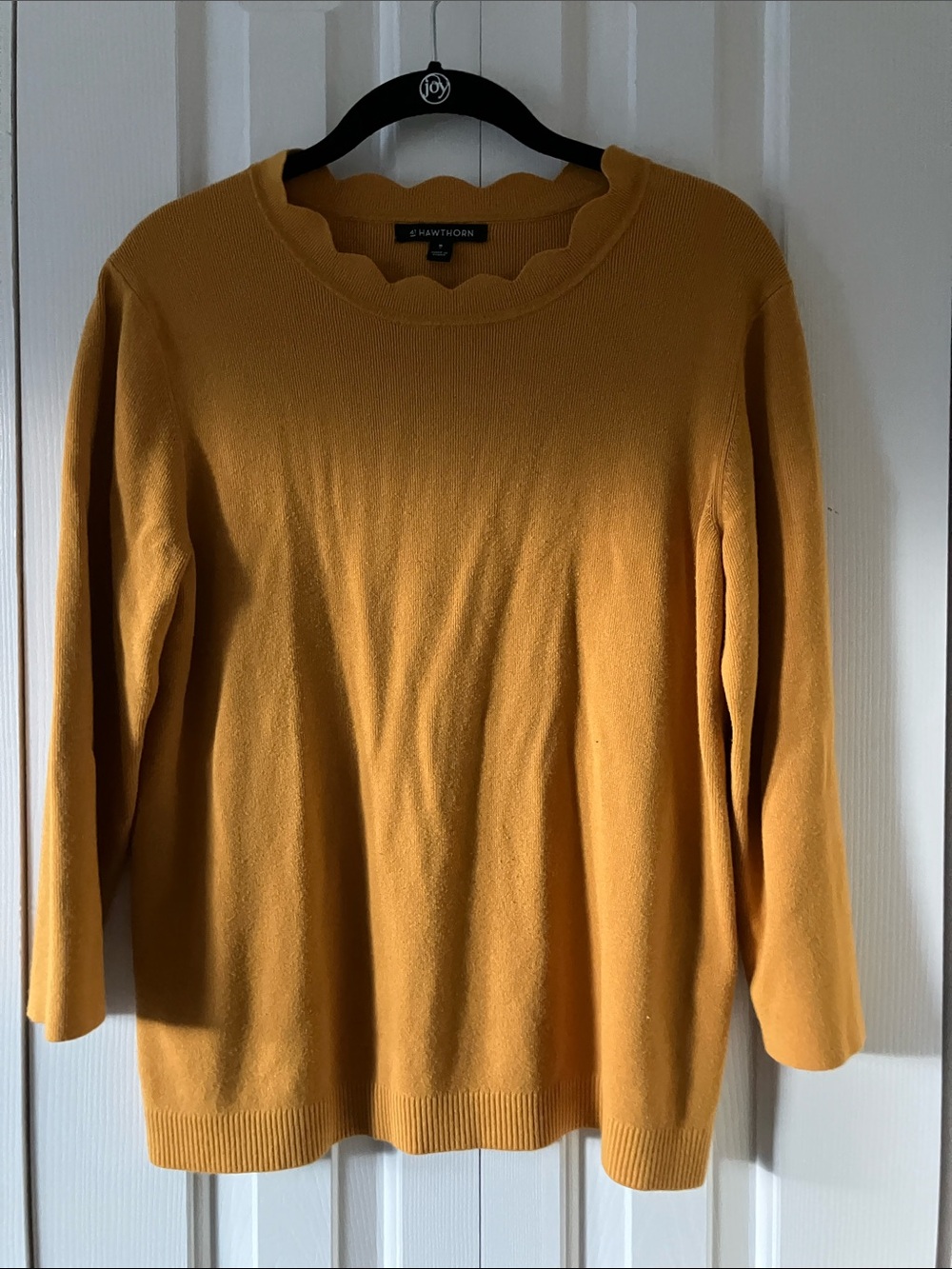 41 Hawthorn Mustard Scallop-Neck Crew Sweater